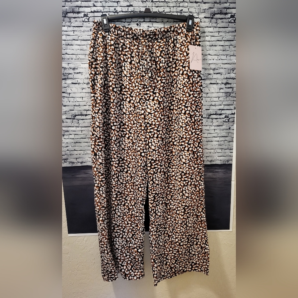 Animal Print Wide Leg Pants Size XL
